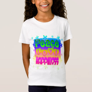 Camiseta Paz, amor, t-shirt da felicidade