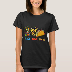 Camiseta Paz Amor Tacos Cute Taco Terça-feira Comida Mexica
