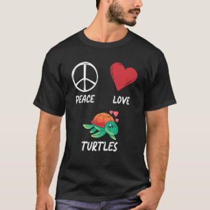 Camiseta Paz Amor Tartarugas Tartarugas Pacifistas Fanati