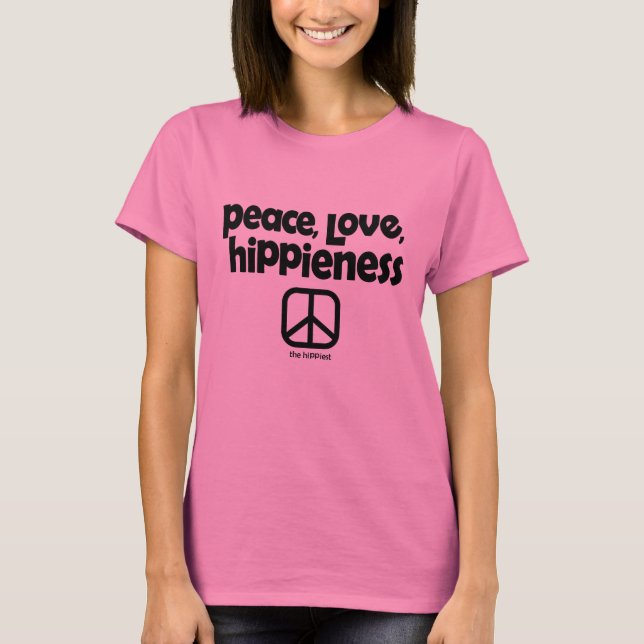 Camiseta Paz, Amor, Tie Tie Dye Pink (Frente)