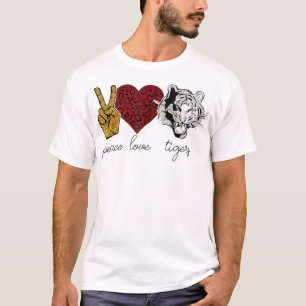 Camiseta Paz Amor Tigre Animal Face Tiger Lover