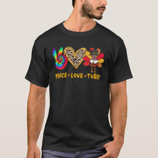 Camiseta Paz Amor Turquia Leopard Coração Turquia Cor Grava