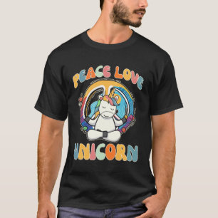 Camiseta Paz Amor Unicórnio Cavalo Hippie Yoga Meditação H