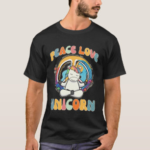 Camiseta Paz Amor Unicórnio Cavalo Hippie Yoga Meditação H