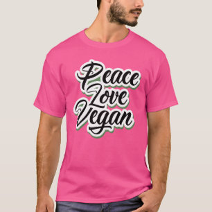 Camiseta Paz Amor Vegano Amor Animal Comida