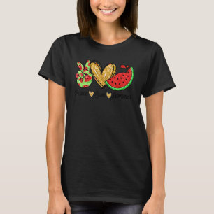 Camiseta Paz Amor Verão Melancia Fruta Legal Férias de Verã