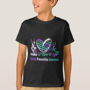 Camiseta Paz Amor Vida Suicídio Sensibilização Semi Colon P
