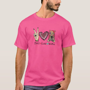 Camiseta Paz Amor Voodoo Bonito E Assustador Bruxaria De Bo