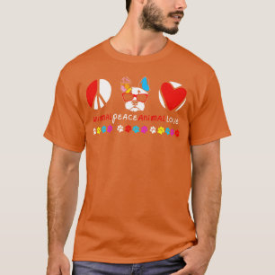 Camiseta Paz Animal Amor Animal Família de Cachorro