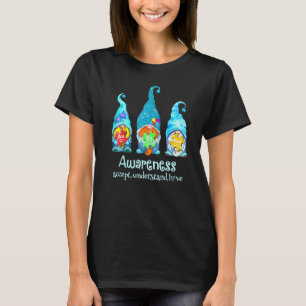Camiseta Paz Autismo Aceitar Dia da Consciência Gnome Amor