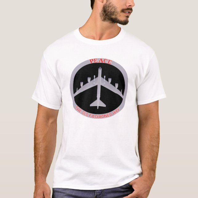 Camiseta Paz B-52 a maneira antiquado, vista inferior (Frente)