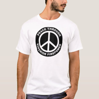 Camiseta Paz com a potência de fogo superior