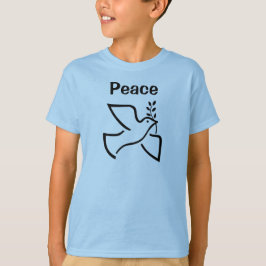 Camiseta Paz com o t-shirt dos meninos da pomba