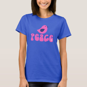 Camiseta Paz com um Pássaro Pequeno em Vibe Retroativa