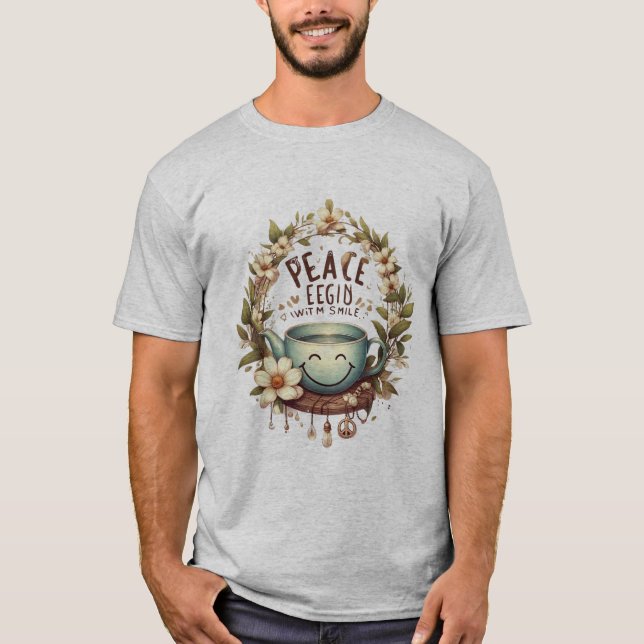 Camiseta Paz começa com um T-Shirt sorridente (Frente)
