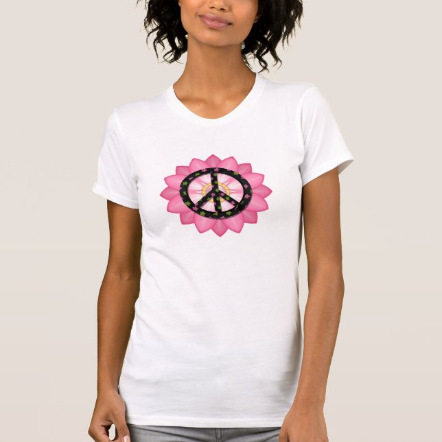 Camiseta Paz cor-de-rosa (Frente)