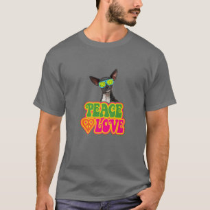 Camiseta Paz Coração Amor Cão Chihuahua