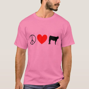 Camiseta paz, coração, vaca do boi