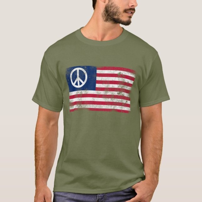 Camiseta Paz de Bandeira Americana (Frente)
