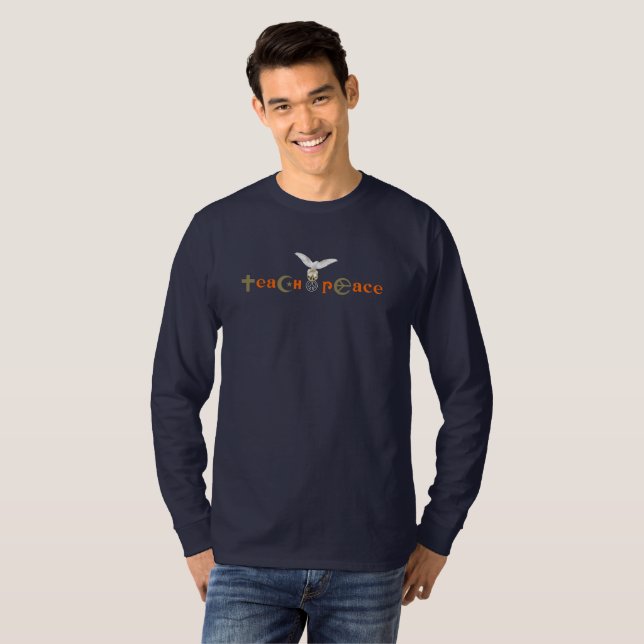Camiseta Paz de Ensino | Homens com palha longa (Frente Completa)