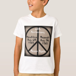 Camiseta Paz de Hiroshima-Nagasaki em nosso tempo