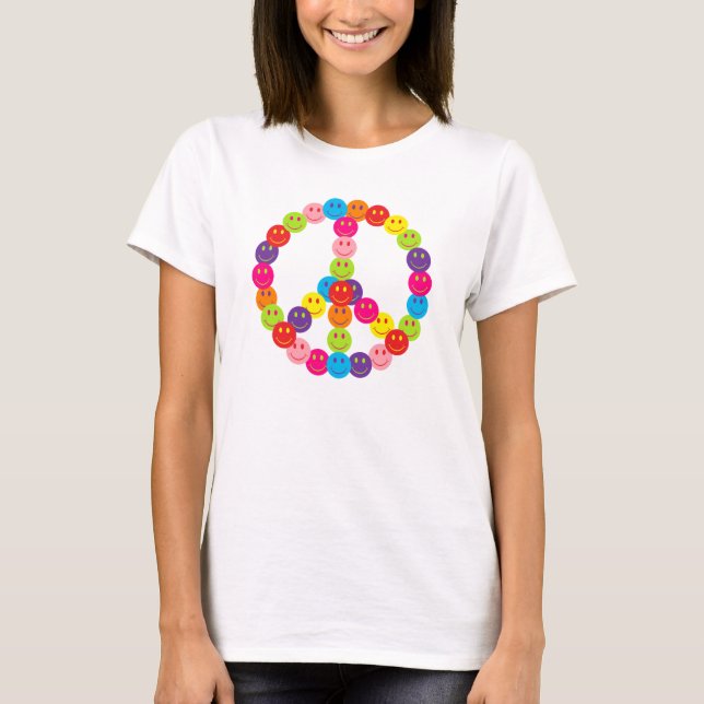 Camiseta Paz de rosto feliz (Frente)