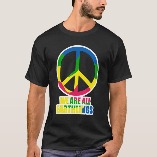 Camiseta Paz dizendo símbolo de paz mulheres homens 1 (Frente)