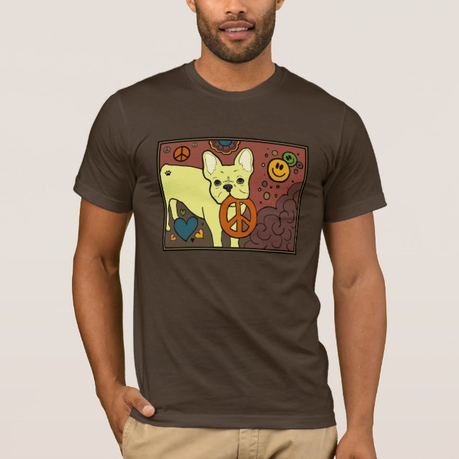 Camiseta Paz do buldogue francês (Frente)