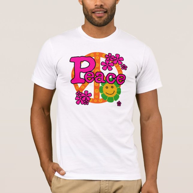 Camiseta paz do estilo 60s (Frente)