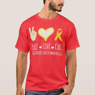 Camiseta paz e amor cura a consciência de Canceres de infân