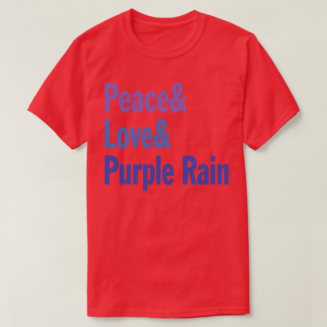 Camiseta Paz e amor e chuva roxa (Frente do Design)