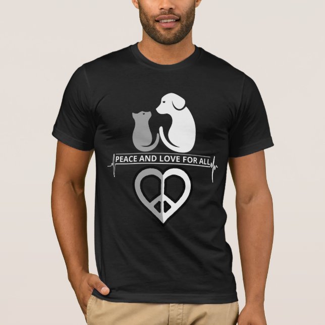 Camiseta Paz e Amor Exclusivos para Todos design (Frente)