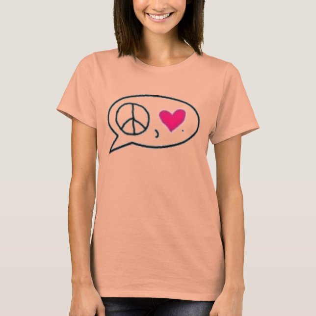 Camiseta Paz e Amor. T-Shirt Burnout (Equipado) (Frente)