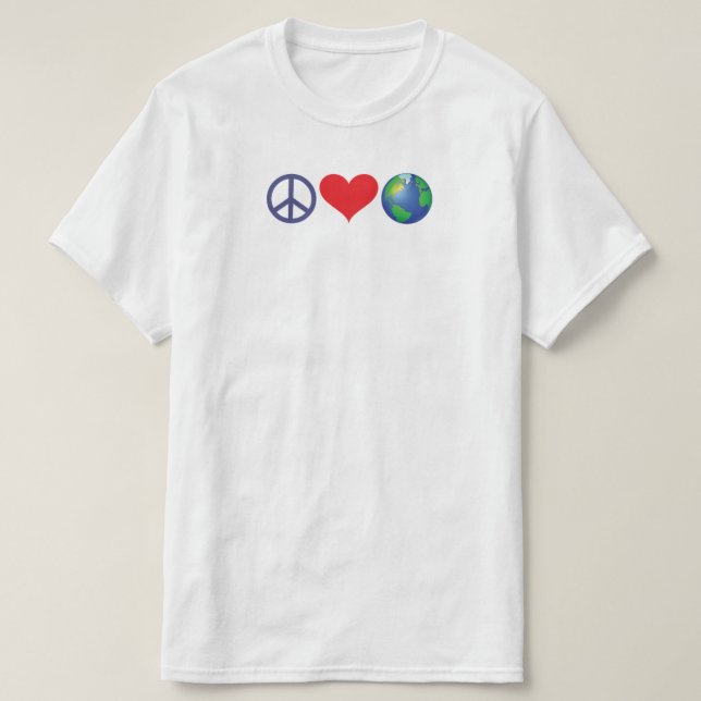 Camiseta Paz e amor Terra (Frente do Design)