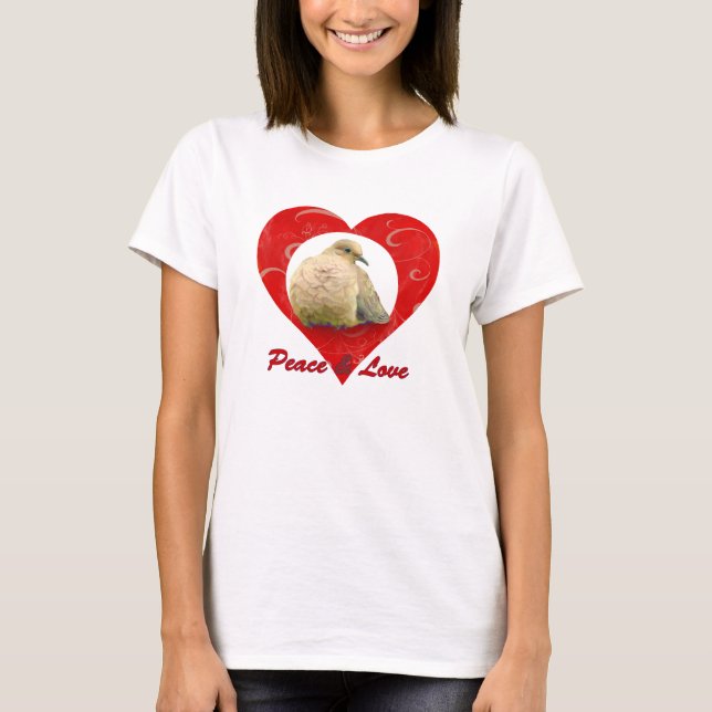 Camiseta Paz e Amor - Vara de luto - Coração (Frente)