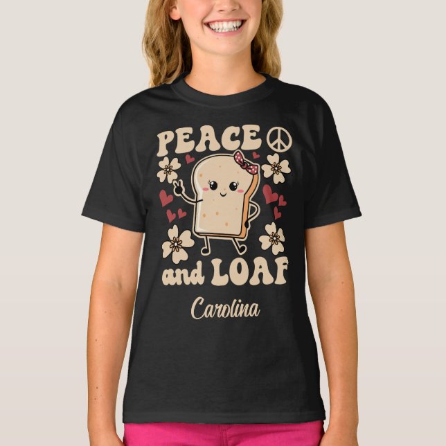 Camiseta Paz e Loaf | Brincadeiras com Sinal de Paz - Preto (Frente)