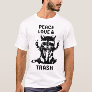 Camiseta Paz e Trash Raccoon - Nature Lover Caminhando