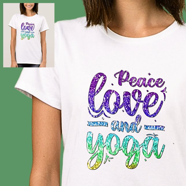 Camiseta Paz e Yoga Pastel Rainbow em White (Criador carregado)