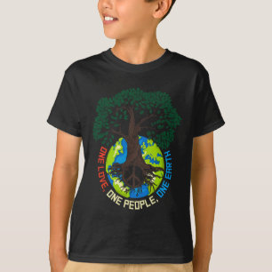 Camiseta Paz em Árvore Amor - Proteção Ambiental Terra D