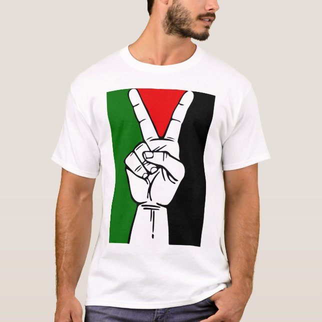 Camiseta PAZ em HOMENS LIVRES ' MULHERES ' S de PALESTINA (Frente)