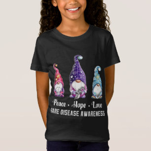Camiseta Paz Esperança Ama Gnomos Raros Consciência da Doen