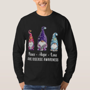 Camiseta Paz Esperança Ama Gnomos Raros Consciência da Doen