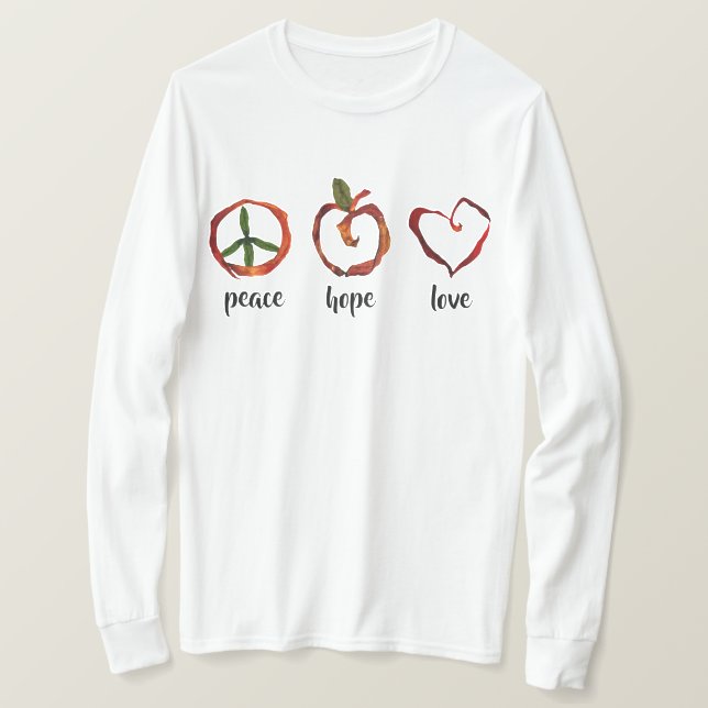 Camiseta paz-esperança-amor (Frente do Design)