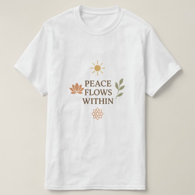 Camiseta Paz Flui Dentro – Tranquilo Zen e Mindfulness De (Frente do Design)
