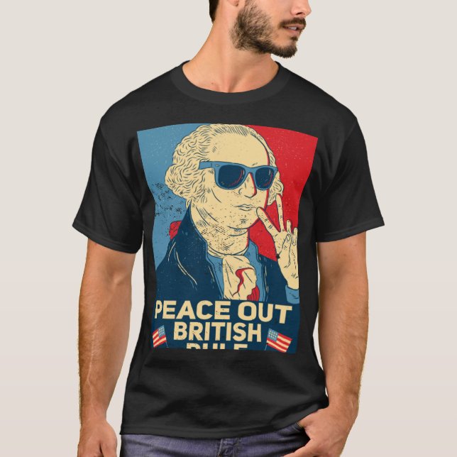Camiseta Paz Fora Regra Britânica  4 De Julho George Washin (Frente)