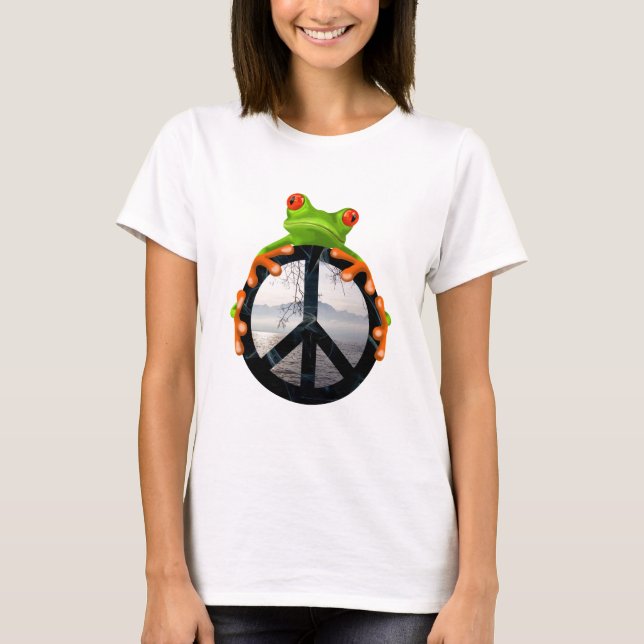 Camiseta paz frog1 (Frente)