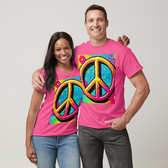 Camiseta Paz Groovy Flor do Poder (Unissex)