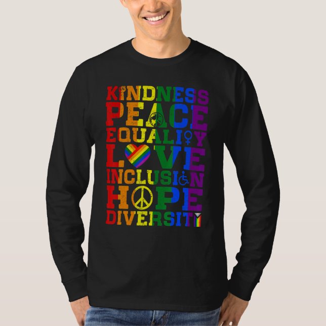 Camiseta Paz Igualdade dos Direitos Humanos Inclusão Lov (Frente)