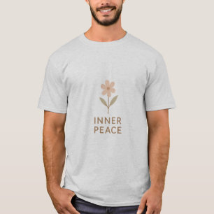 Camiseta Paz Interior Desenho de Flor Motivacional Minima