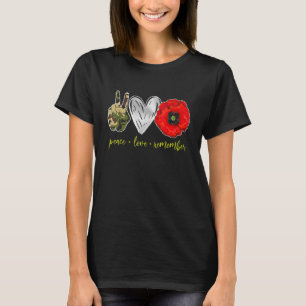 Camiseta Paz Lembre-se de Red Poppy Soldier Flor Veter